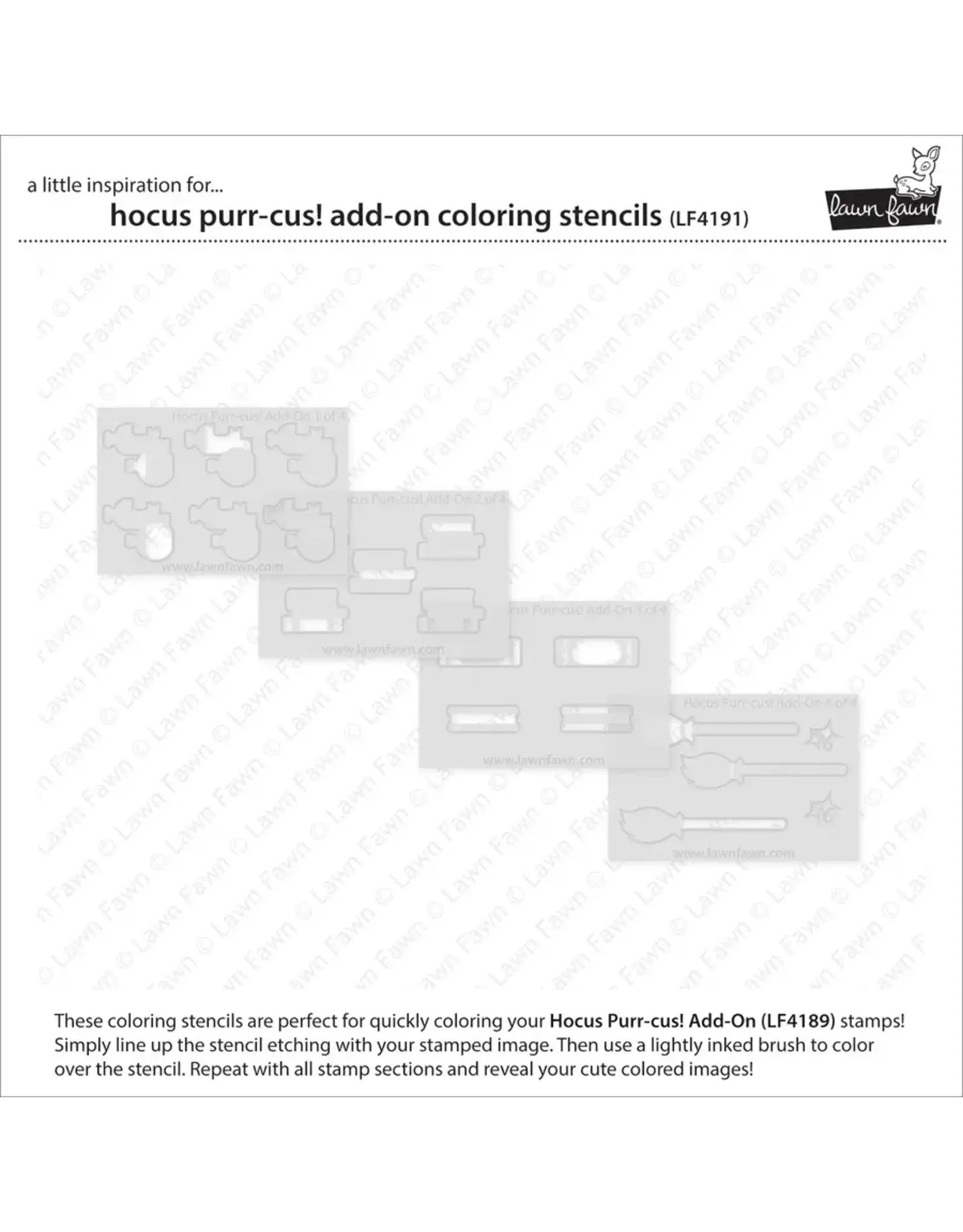 LAWN FAWN LAWN FAWN HOCUS PURR-CUS! ADD-ON COLORING STENCIL SET