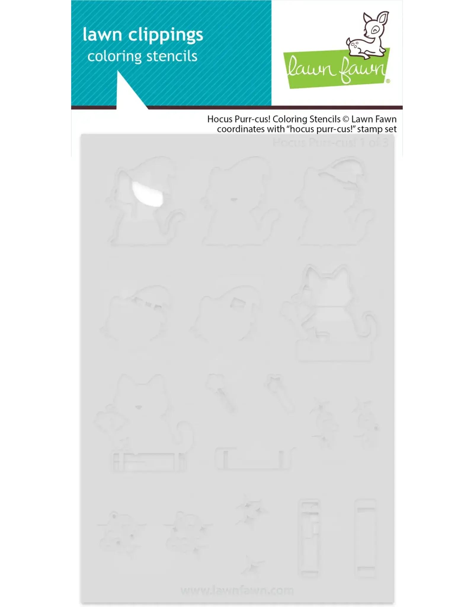 LAWN FAWN LAWN FAWN HOCUS PURR-CUS! COLORING STENCIL SET