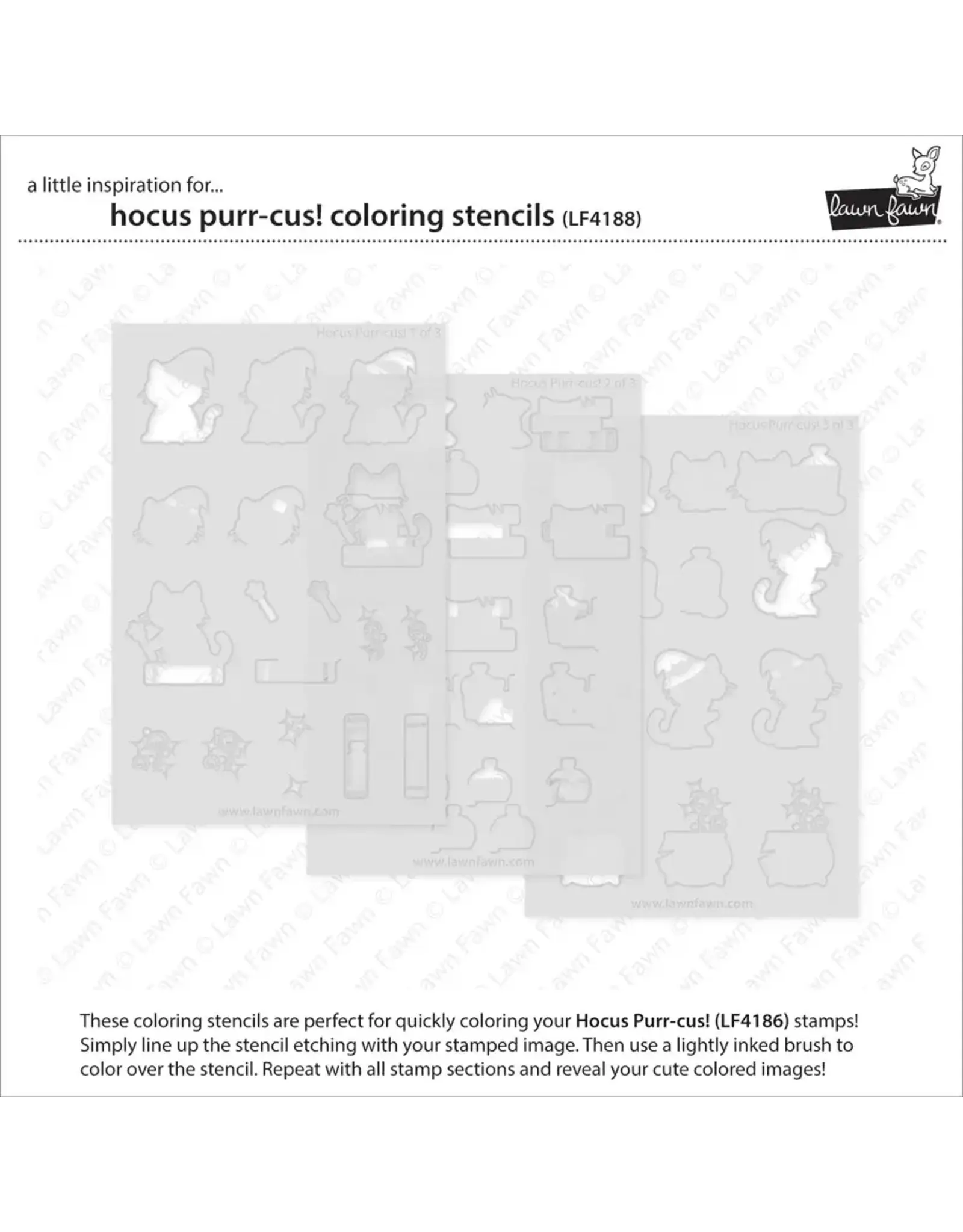 LAWN FAWN LAWN FAWN HOCUS PURR-CUS! COLORING STENCIL SET