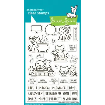 LAWN FAWN LAWN FAWN HOCUS PURR-CUS! CLEAR STAMP SET