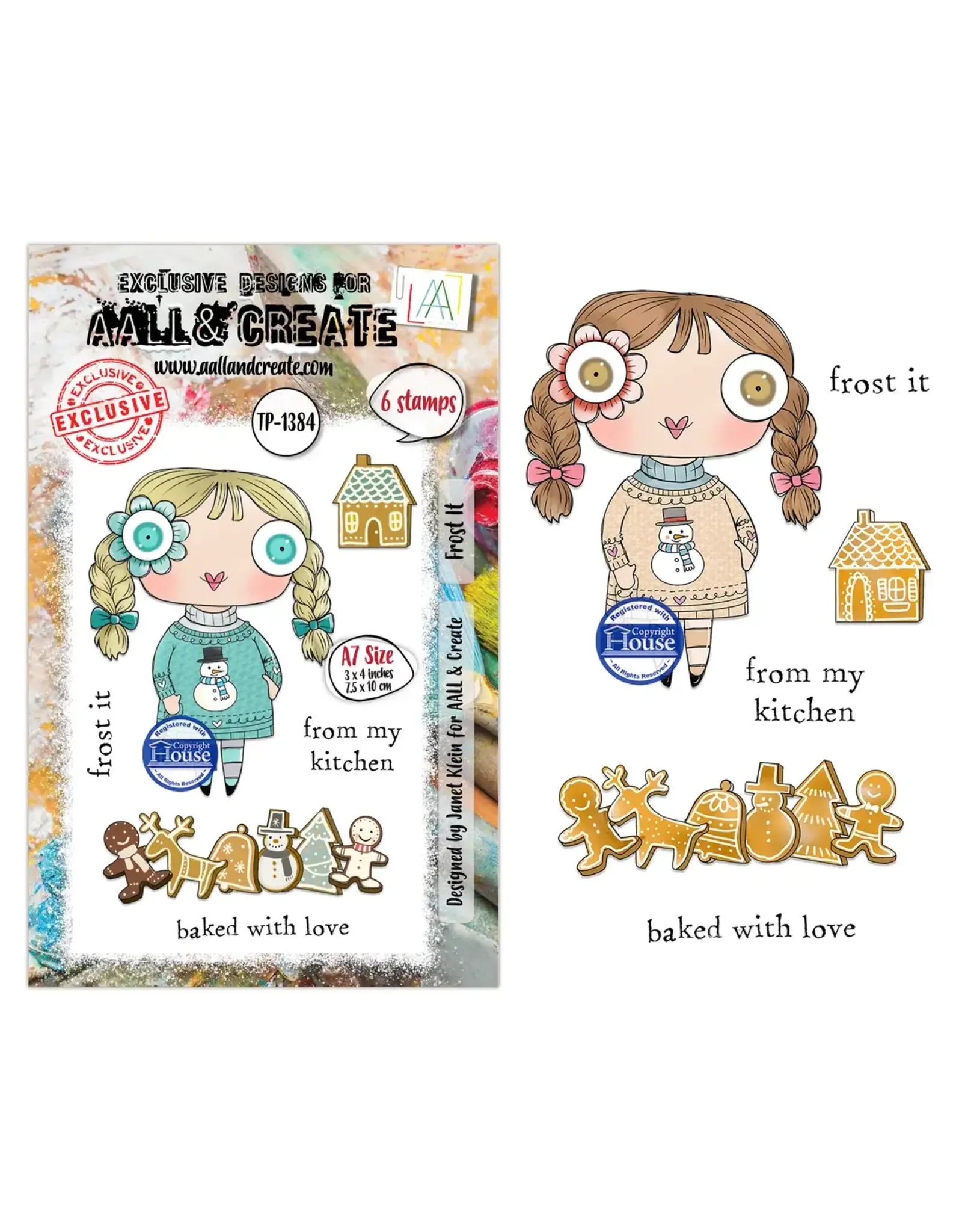 AALL & CREATE AALL & CREATE JANET KLEIN #1384 FROST IT A7 CLEAR STAMP SET