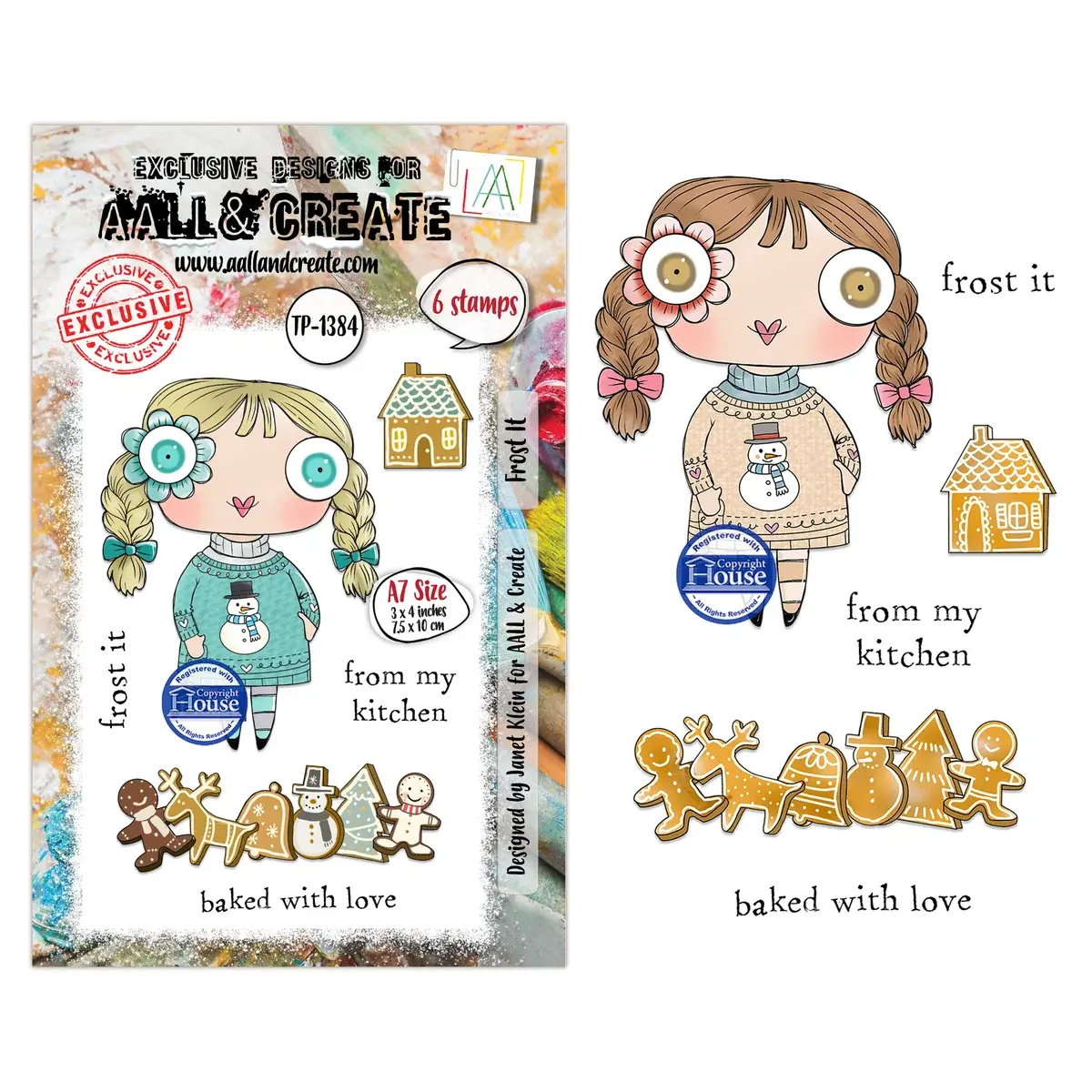 AALL & CREATE AALL & CREATE JANET KLEIN #1384 FROST IT A7 CLEAR STAMP SET