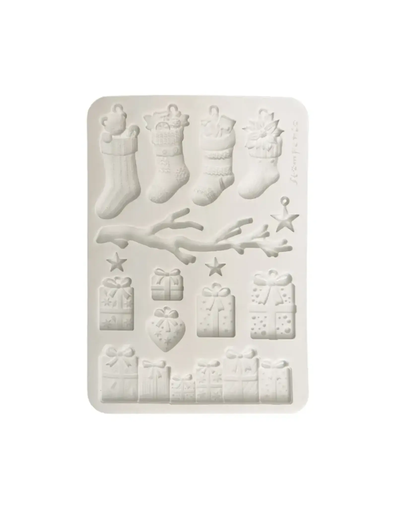 STAMPERIA STAMPERIA CHRISTMAS SOCKS AND PRESENTS A5 SILICONE MOULD