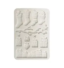 STAMPERIA STAMPERIA CHRISTMAS SOCKS AND PRESENTS A5 SILICONE MOULD