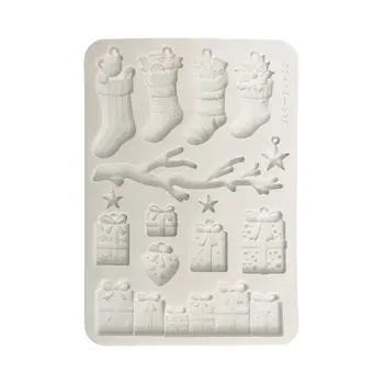 STAMPERIA STAMPERIA CHRISTMAS SOCKS AND PRESENTS A5 SILICONE MOULD