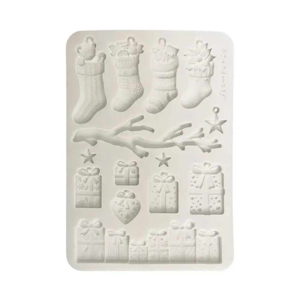 STAMPERIA STAMPERIA CHRISTMAS SOCKS AND PRESENTS A5 SILICONE MOULD