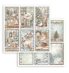 STAMPERIA STAMPERIA WHITE CHRISTMAS 6 CARDS 12x12 CARDSTOCK