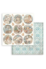 STAMPERIA STAMPERIA WHITE CHRISTMAS ROUNDS 12x12 CARDSTOCK