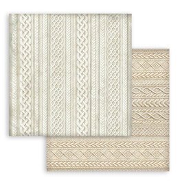STAMPERIA STAMPERIA WHITE CHRISTMAS KNITTED PATTERNS 12x12 CARDSTOCK