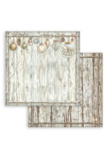 STAMPERIA STAMPERIA WHITE CHRISTMAS WOODEN PATTERN 12x12 CARDSTOCK