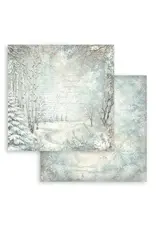 STAMPERIA STAMPERIA WHITE CHRISTMAS SNOWY WOODS 12x12 CARDSTOCK