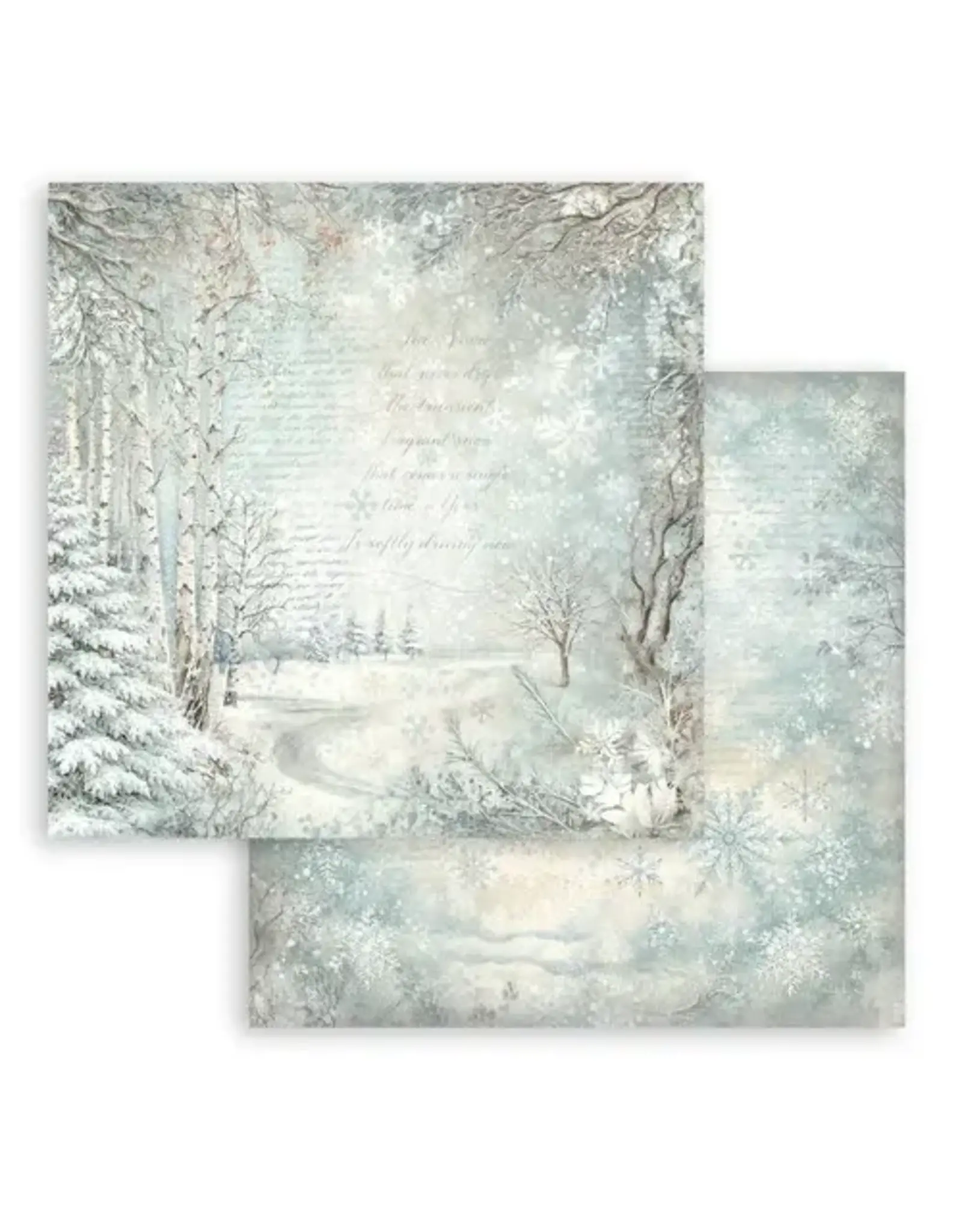 STAMPERIA STAMPERIA WHITE CHRISTMAS SNOWY WOODS 12x12 CARDSTOCK