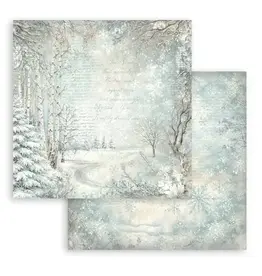 STAMPERIA STAMPERIA WHITE CHRISTMAS SNOWY WOODS 12x12 CARDSTOCK