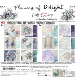 CRAFT O'CLOCK CRAFT O'CLOCK FLOWERS OF DELIGHT 8x8 MIX PAPER PAD 24 SHEETS