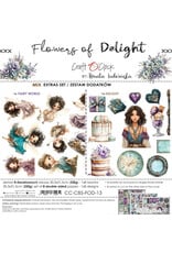 CRAFT O'CLOCK CRAFT O'CLOCK FLOWERS OF DELIGHT EXTRAS SET - MIX 12x12 COLLECTION PACK 8 SHEETS