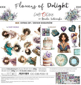 CRAFT O'CLOCK CRAFT O'CLOCK FLOWERS OF DELIGHT EXTRAS SET - MIX 12x12 COLLECTION PACK 8 SHEETS