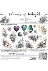 CRAFT O'CLOCK CRAFT O'CLOCK FLOWERS OF DELIGHT EXTRAS SET - FLOWERS 12x12 COLLECTION PACK 4 SHEETS