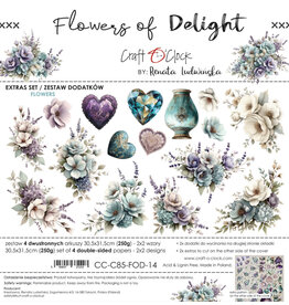 CRAFT O'CLOCK CRAFT O'CLOCK FLOWERS OF DELIGHT EXTRAS SET - FLOWERS 12x12 COLLECTION PACK 4 SHEETS