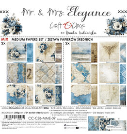 CRAFT O'CLOCK CRAFT O'CLOCK MR & MRS. ELEGANCE 8x8 MIX PAPER PAD 24 SHEETS