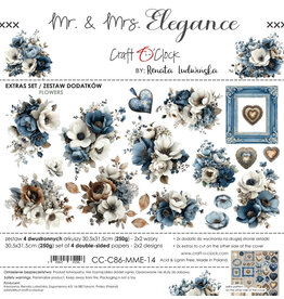 CRAFT O'CLOCK CRAFT O'CLOCK MR & MRS ELEGANCE EXTRAS SET - FLOWERS 12x12 COLLECTION PACK 8 SHEETS