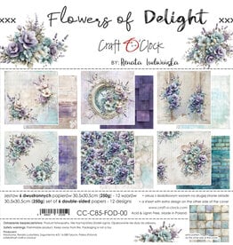 CRAFT O'CLOCK CRAFT O'CLOCK FLOWERS OF DELIGHT 12x12 PAPER PAD 6 SHEETS