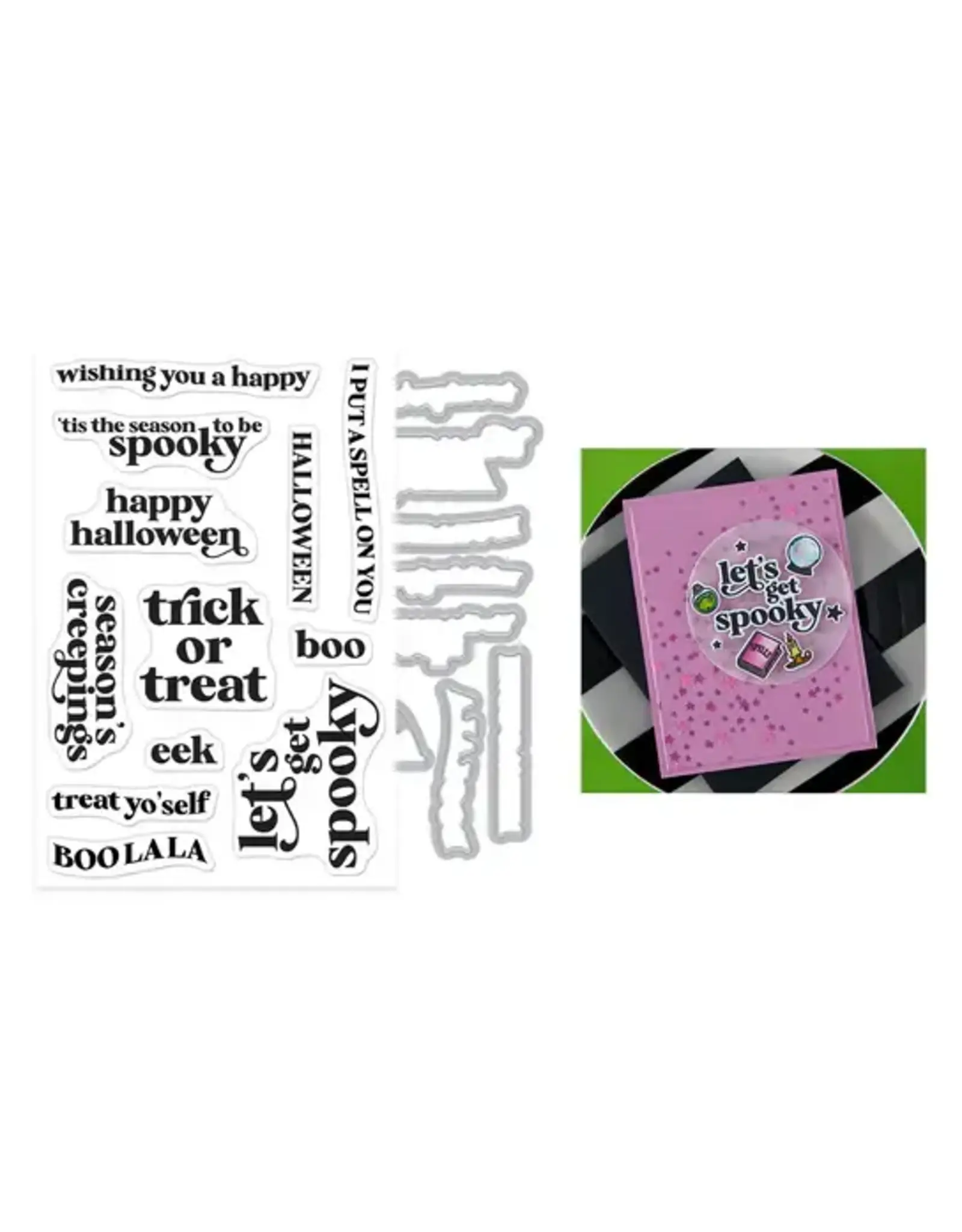 HERO ARTS HERO ARTS HOCUS POCUS COLLECTION SEASON'S CREEPINGS CLEAR STAMP AND DIE SET
