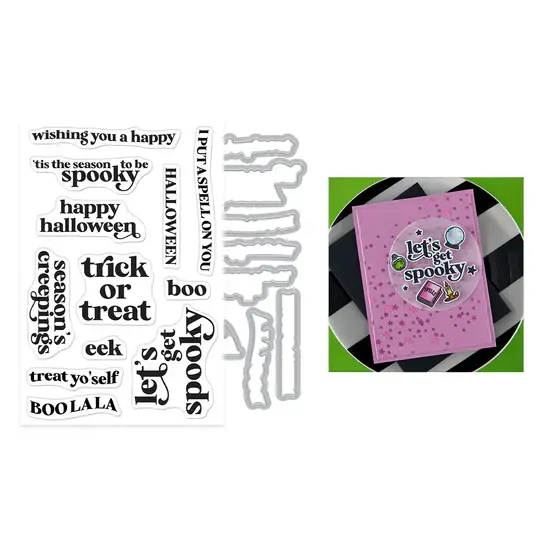 HERO ARTS HERO ARTS HOCUS POCUS COLLECTION SEASON'S CREEPINGS CLEAR STAMP AND DIE SET