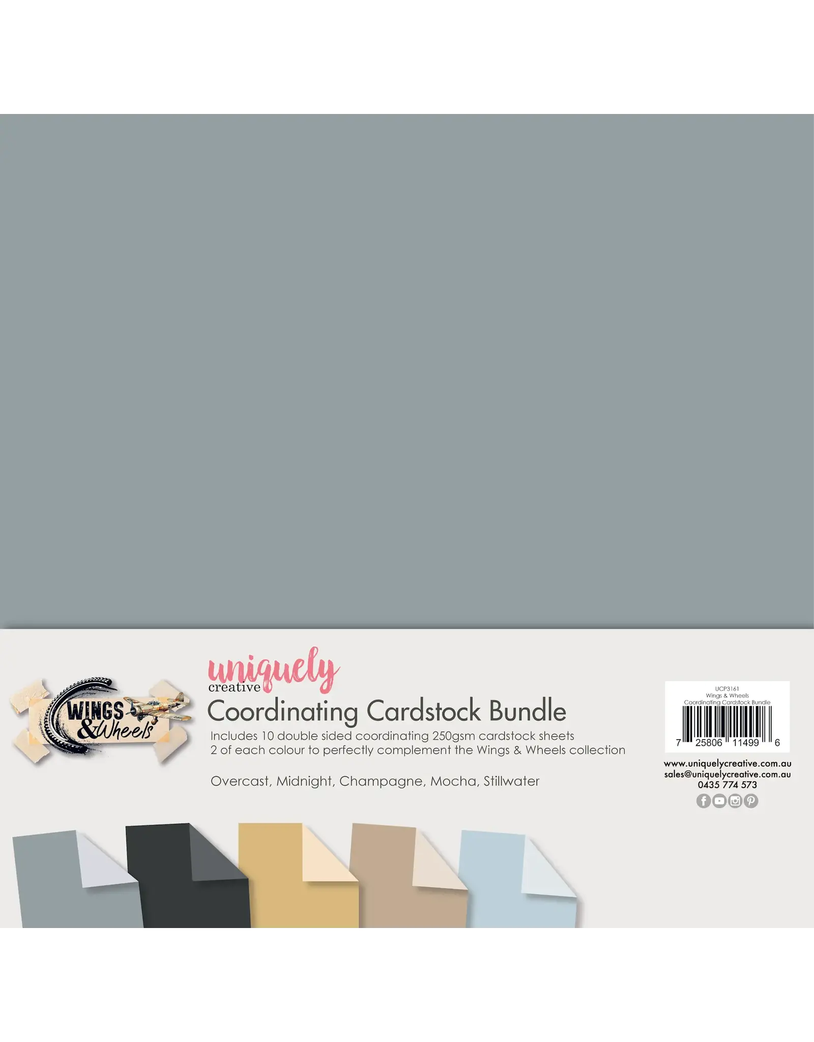 UNIQUELY CREATIVE UNIQUELY CREATIVE WINGS & WHEELS 12x12 CARDSTOCK BUNDLE