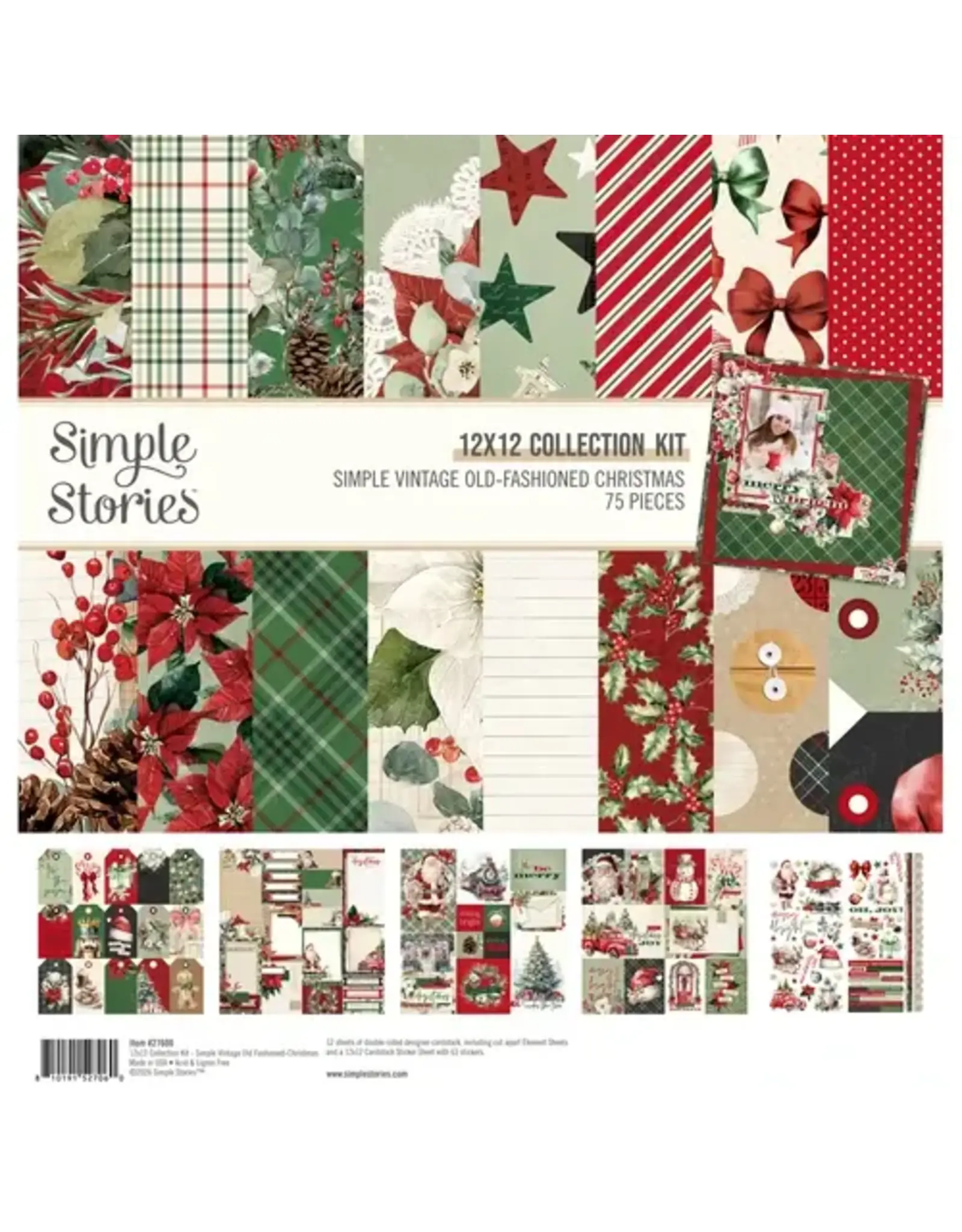 SIMPLE STORIES SIMPLE STORIES SIMPLE VINTAGE OLD-FASHIONED CHRISTMAS 12x12 COLLECTION KIT