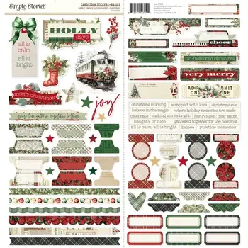 SIMPLE STORIES SIMPLE STORIES SIMPLE VINTAGE OLD-FASHIONED CHRISTMAS 12x12 CARDSTOCK STICKERS BASICS