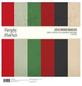 SIMPLE STORIES SIMPLE STORIES SIMPLE VINTAGE OLD-FASHIONED CHRISTMAS 12x12 BASICS KIT