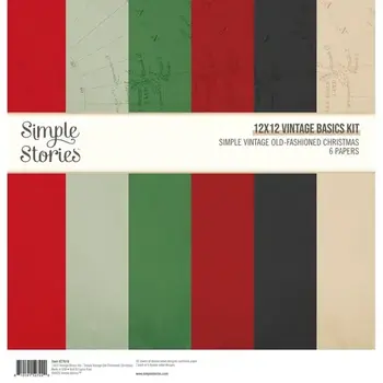 SIMPLE STORIES SIMPLE STORIES SIMPLE VINTAGE OLD-FASHIONED CHRISTMAS 12x12 BASICS KIT