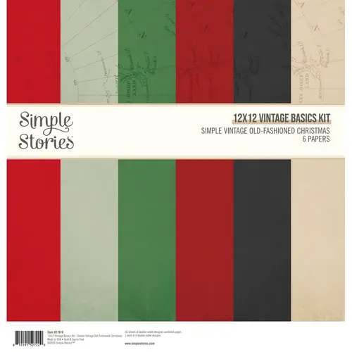 SIMPLE STORIES SIMPLE STORIES SIMPLE VINTAGE OLD-FASHIONED CHRISTMAS 12x12 BASICS KIT