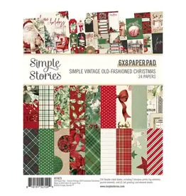 SIMPLE STORIES SIMPLE STORIES SIMPLE VINTAGE OLD-FASHIONED CHRISTMAS 6x8 PAPER PAD 24 SHEETS