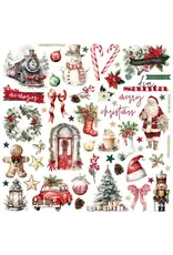 SIMPLE STORIES SIMPLE STORIES SIMPLE VINTAGE OLD-FASHIONED CHRISTMAS CHIPBOARD PIECES 56/PK