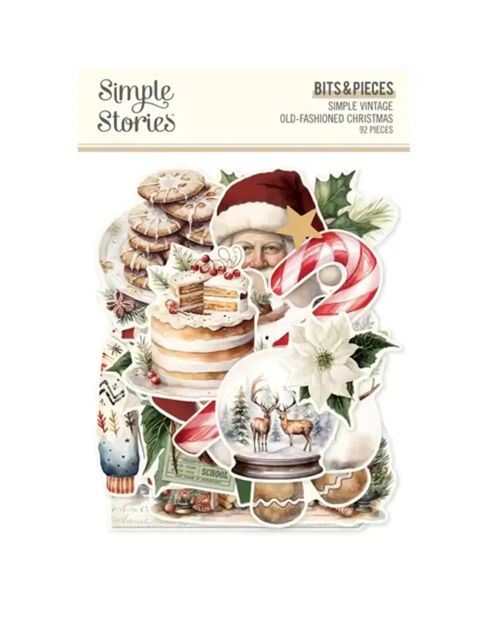 SIMPLE STORIES SIMPLE STORIES SIMPLE VINTAGE OLD-FASHIONED CHRISTMAS BITS & PIECES 92/PK
