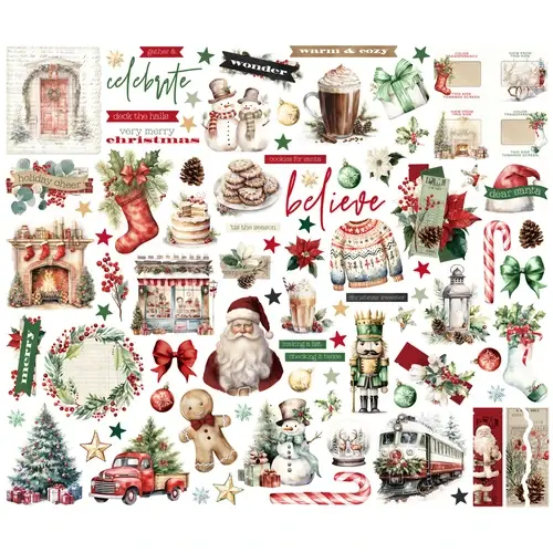 SIMPLE STORIES SIMPLE STORIES SIMPLE VINTAGE OLD-FASHIONED CHRISTMAS BITS & PIECES 92/PK