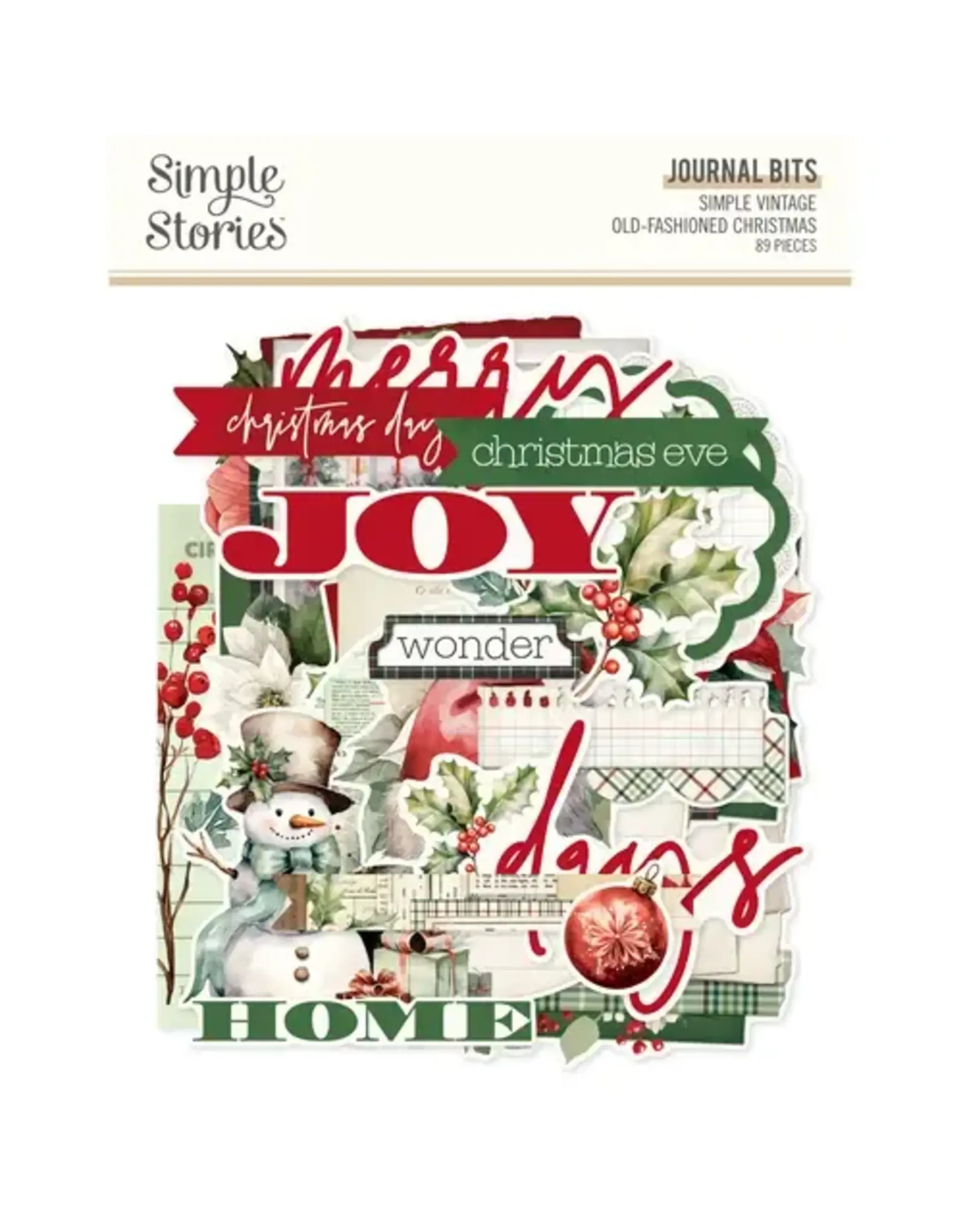 SIMPLE STORIES SIMPLE STORIES SIMPLE VINTAGE OLD-FASHIONED CHRISTMAS JOURNAL BITS & PIECES 89/PK
