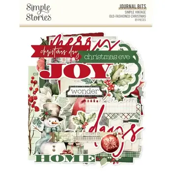 SIMPLE STORIES SIMPLE STORIES SIMPLE VINTAGE OLD-FASHIONED CHRISTMAS JOURNAL BITS & PIECES 89/PK