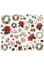 SIMPLE STORIES SIMPLE STORIES SIMPLE VINTAGE OLD-FASHIONED CHRISTMAS FLORAL BITS & PIECES 51/PK