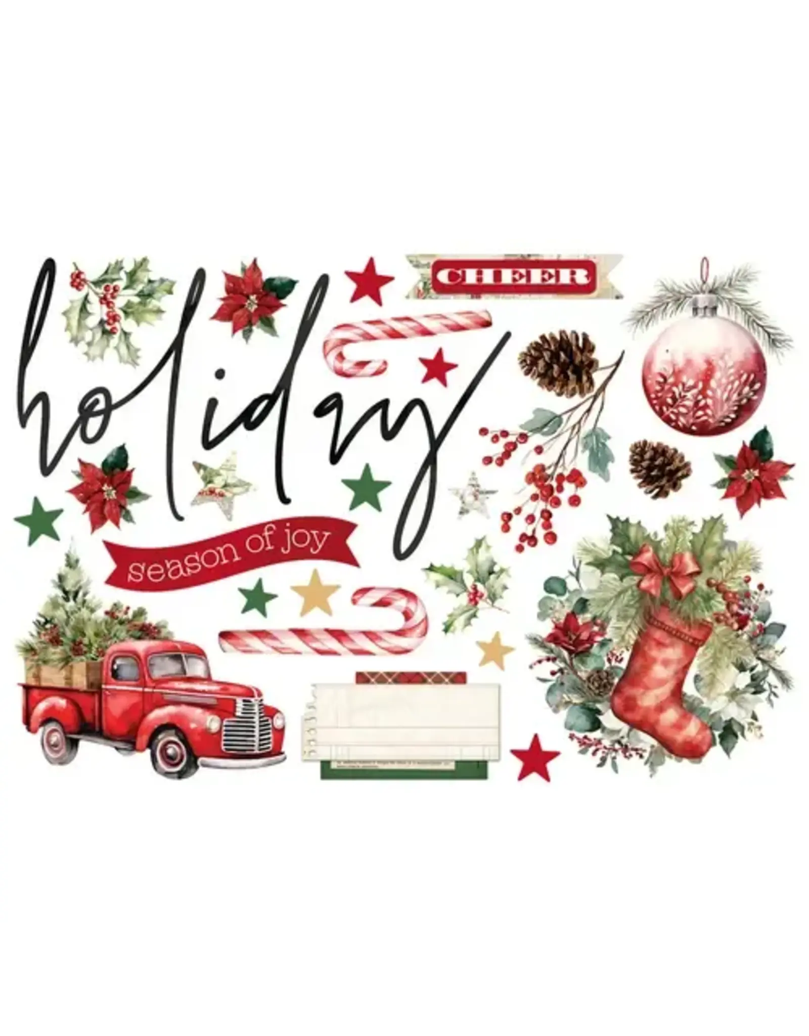SIMPLE STORIES SIMPLE STORIES SIMPLE PAGES SIMPLE VINTAGE OLD-FASHIONED CHRISTMAS PAGE PIECES 26/PK