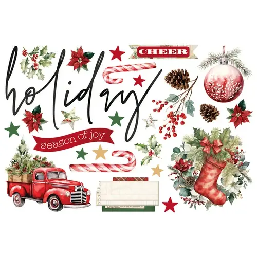 SIMPLE STORIES SIMPLE STORIES SIMPLE PAGES SIMPLE VINTAGE OLD-FASHIONED CHRISTMAS PAGE PIECES 26/PK