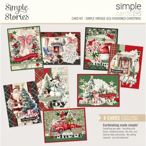 SIMPLE STORIES SIMPLE STORIES SIMPLE CARDS SIMPLE VINTAGE OLD-FASHIONED CHRISTMAS CARD KIT