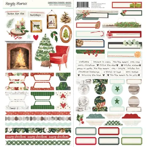 SIMPLE STORIES SIMPLE STORIES SIMPLE VINTAGE EVERGREEN MEMORIES 12x12 CARDSTOCK STICKERS BASICS