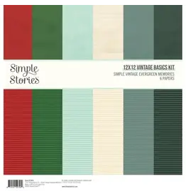 SIMPLE STORIES SIMPLE STORIES SIMPLE VINTAGE EVERGREEN MEMORIES 12x12 BASICS KIT