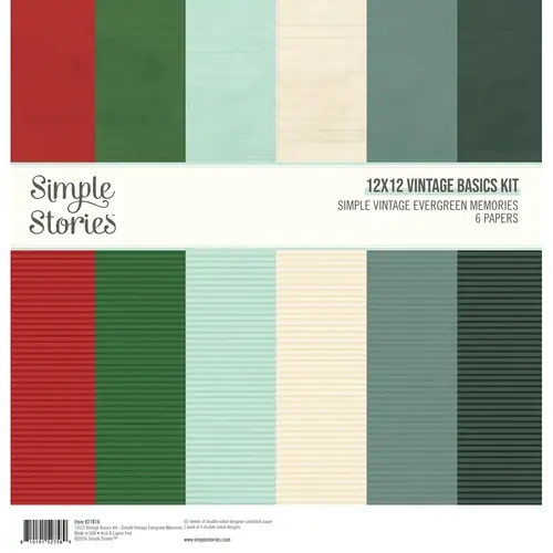 SIMPLE STORIES SIMPLE STORIES SIMPLE VINTAGE EVERGREEN MEMORIES 12x12 BASICS KIT