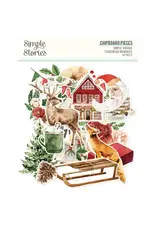 SIMPLE STORIES SIMPLE STORIES SIMPLE VINTAGE EVERGREEN MEMORIES CHIPBOARD PIECES 68/PK