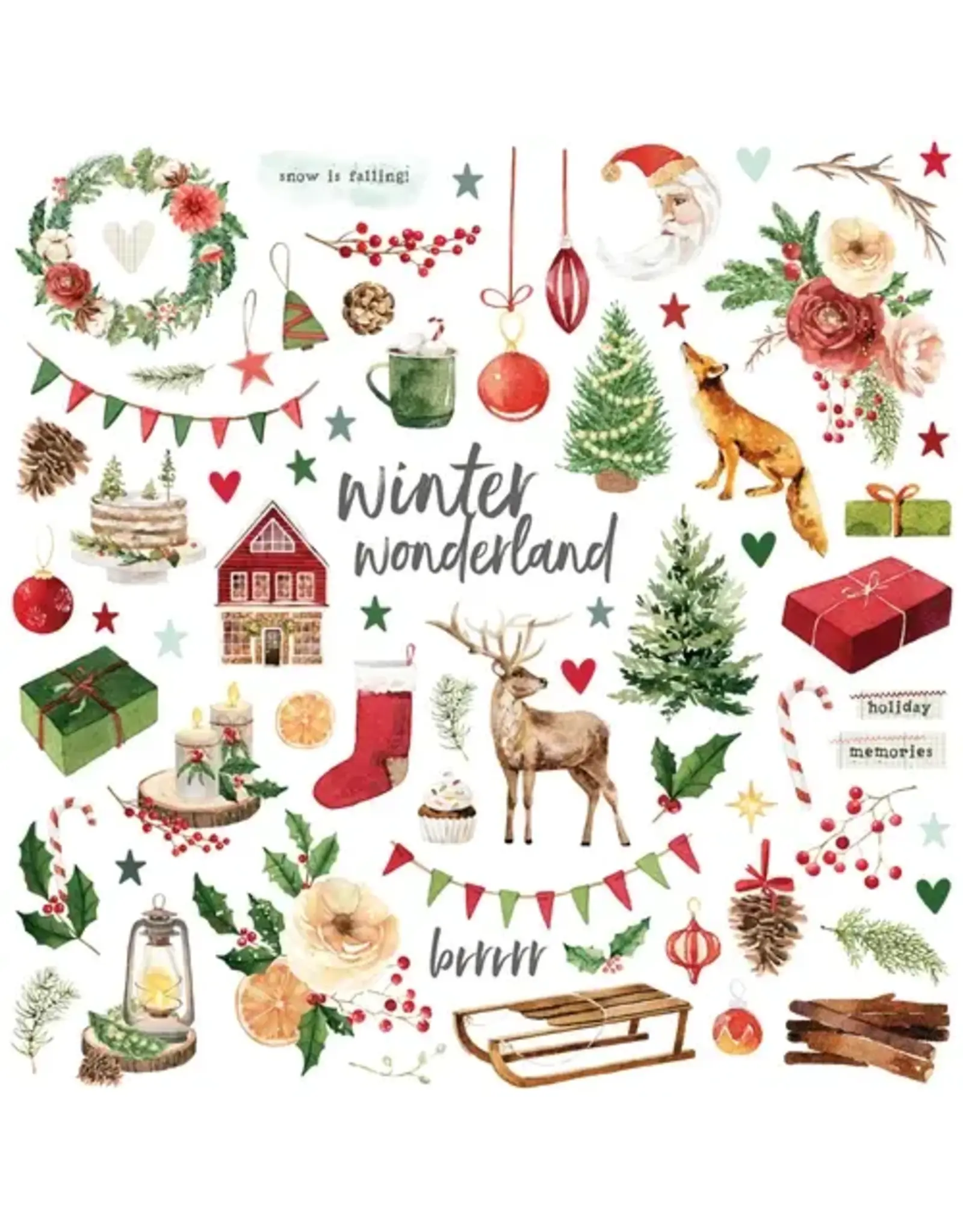 SIMPLE STORIES SIMPLE STORIES SIMPLE VINTAGE EVERGREEN MEMORIES CHIPBOARD PIECES 68/PK