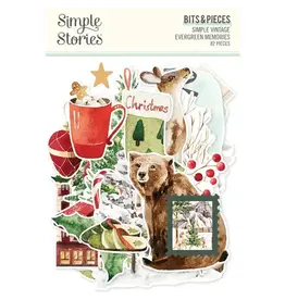 SIMPLE STORIES SIMPLE STORIES SIMPLE VINTAGE EVERGREEN MEMORIES BITS & PIECES 82/PK