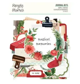 SIMPLE STORIES SIMPLE STORIES SIMPLE VINTAGE EVERGREEN MEMORIES JOURNAL BITS & PIECES 70/PK